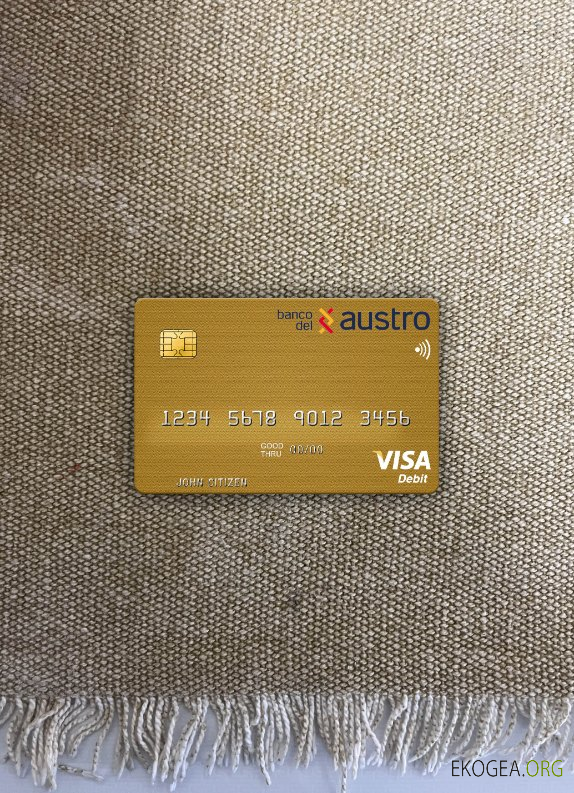 Equateur Banco del Austro carte de débit visa photolook , avant